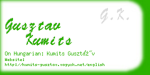 gusztav kumits business card